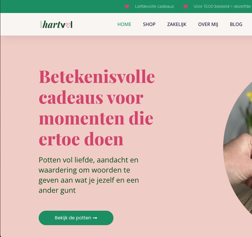 Logo studioHartVol op website